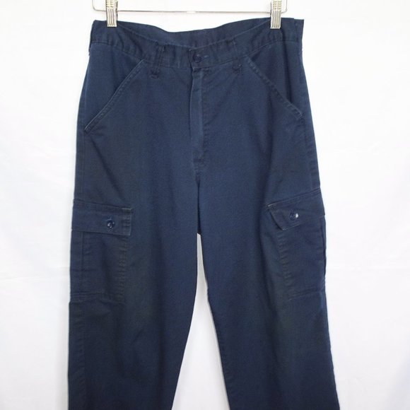 Vintage Navy Cargo Cotton Pants - Picture 3 of 5